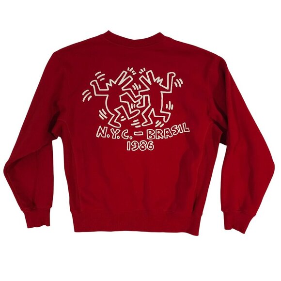 Keith Haring H&M Oversized Fit Red Sweatshirt N.Y.C. Brasil 1986 Graphic Small - Picture 6 of 6